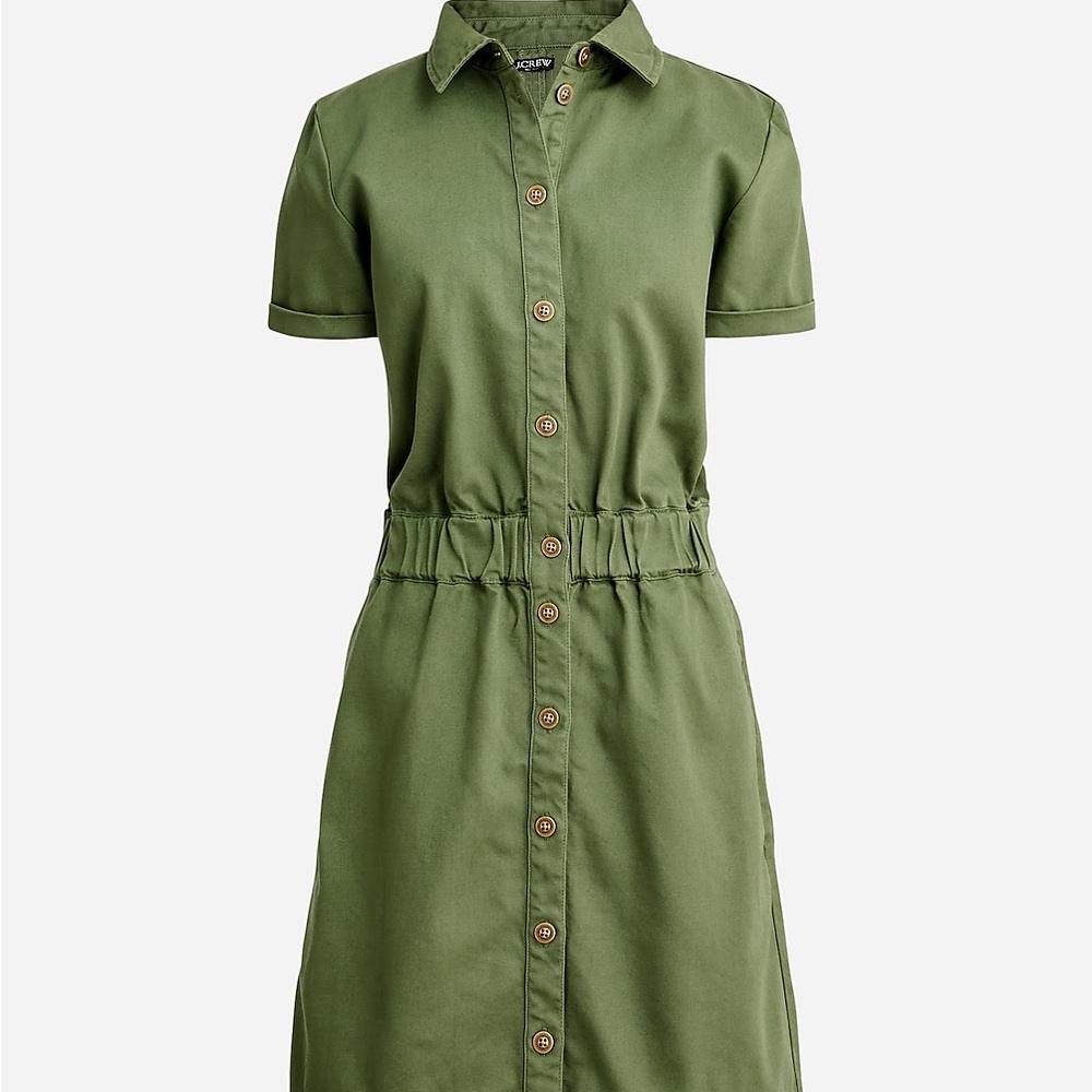 J. Crew Women's Green Button-Down Dress